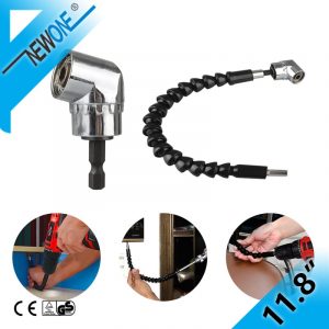 105 Degree Right Angle Drill Attachment and Flexible Angle Extension Bit Kit
