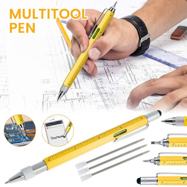 6 in 1 Ballpoint Pen Gadget for Men Father's Day Gift MultiTool Pen Stylus Touch Screen DIY Hand Tool Office Supplies Daddy Gift | Hand Tool Sets