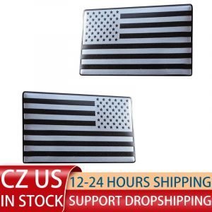 1 Pair 3d American Us Flag Car Emblem Decals Thickness Acrylic Vehicle Tactical Military Badge Sticker For Car Truck Jeep Suv - Car Stickers