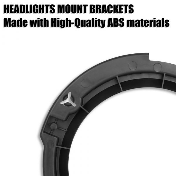 1 Pair 7inch Black Left & Right Headlight Mount Bracket Ring Bucket Base for Jeep Wrangler JK & Unlimited 2007 2018 | Headlight Bracket