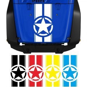 1 pz per Jeep Wrangler TJ LJ JK stella strisce militari decalcomania vinile cappuccio adesivo auto camion fai da te adesivi per | Car Stickers