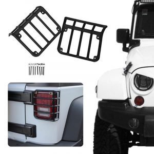 1Pair Metal Rear Tail Light Guards Covers for 07 17 Jeep Wrangler JK JKU Back Lamps Guards Covers Jeep styling Black Rear New | Jeep Stickers