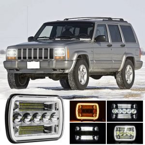 200W 5X7" 7x6 Inch Rectangle LED Headlight Truck Lorry Led Off road Work Light Working Driving Lights Headlight For Jeep Models