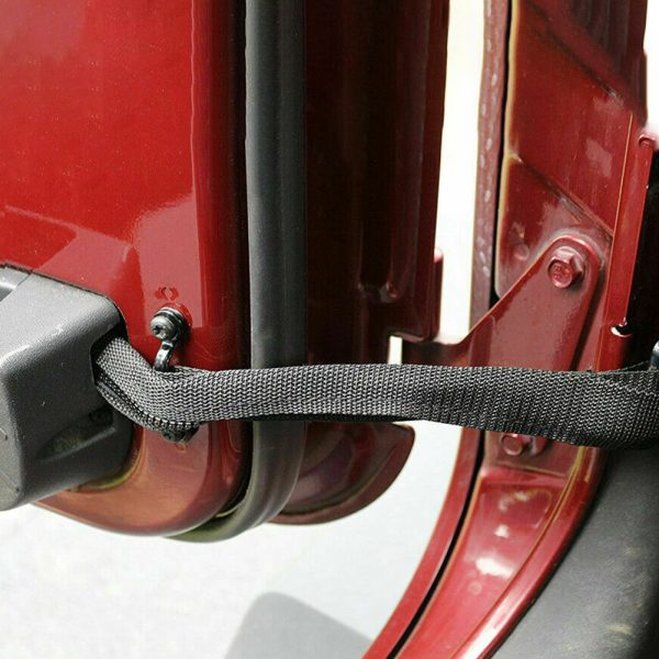 2Pcs Black Door Limiting Strap Oxford Fabric Wire Harness Protector for Jeep Wrangler JK 2007 17 Modification Parts | Exterior Door Panels & Frames