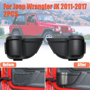 2Pcs Car Front Door Storage Box Net Holder Door Pockets Car Interior Accessories for Jeep Wrangler JK 2011 2017 | Stowing Tidying