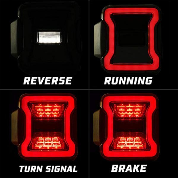2x LED Tail Lights W/Break Reverse Turn Signal Lamps For 2018 2021 Jeep Wrangler JL