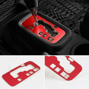 ABS Jeep Gear Shift Box Knob Panel Cover Trim Decoration Stickers for Jeep Wrangler JK JKU Inner Accessories Gear Frame Trim