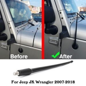 Antenna Radio FM 13 "AM per Jeep Wrangler JK JL 2007 2008 2009 2010 2011 2012 2013 2014 2015 2016 2017 2018 | Exterior Door Panels & Frames