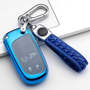 Car Key Cover Soft TPU Fob Cover Protector Scratch proof For Jeep Grand Cherokee Dodge Challenger Durango Caravan Accessories