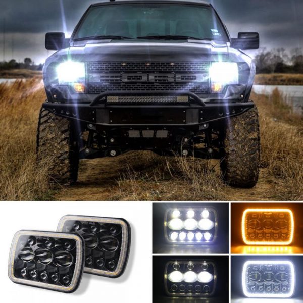 Car Lights Car Headlight Bulbs 300W 7x6 5x7 Inch LED Headlights Headlamp With High Low Beam For Jeep Wrangler YJ Cherokee XJ