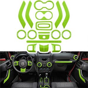 MX 18 Pcs set Interior Decoration Trim Kit Door Handle For Jeep Wrangler JK 2011 2018 4 Door Car Interior Cup Holder Gear Cover