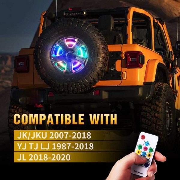RGB Spare Tire Brake Light Wheel Light 3Rd Third Brake Light for Jeep Wrangler JK YJ TJ 2007 2018 JL 2018 2020