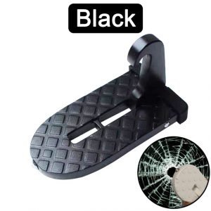 Universal Folding Car Door Step Latch Hook Step Mini Auxiliary Foot Pedal Aluminium Alloy Safety Hammer For Jeep Roof Rack Step - Pedals