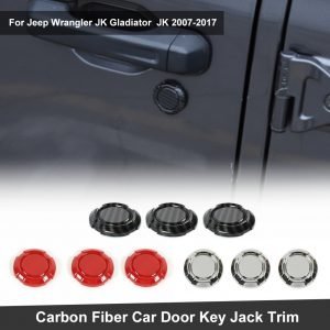 Upgrade Carbon Fiber Car Door Key Jack Hole Decoration Cover for Jeep Wrangler JK 2007 2017 | Car Stickers