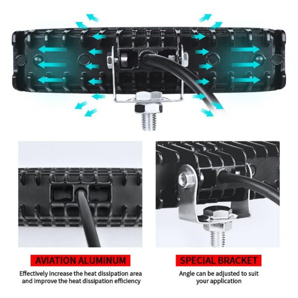 12V 24V LED Light Bar Off Road 4X4 Accessories 48W Working Light For Jeep Truck Car Boat Tractor Trailer SUV ATV Headlights