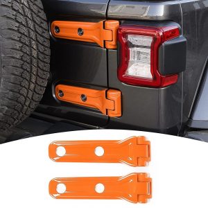 Car Spare Tire Tailgate Door Hinge Covers Trim for Jeep Wrangler JL 2018+ Chrome
