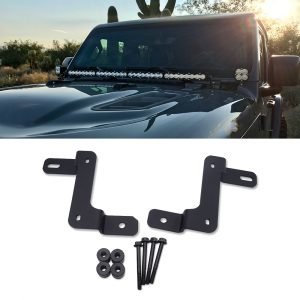 A Pillar Over Hood LED Auxiliary Car Lights 40 & Car Light Bar Side View Mount Brackets For Jeep JL Wranglers & Gladiator JT