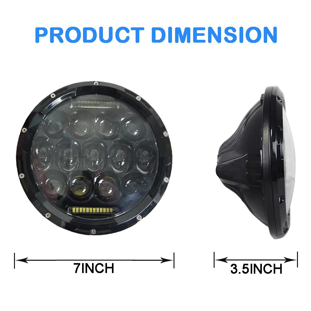 2PCS 7inch LED Headlights Hi Lo For JEEP Wrangler TJ JK | Headlight Bulbs(LED)
