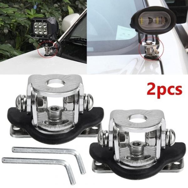 2PCS Atv LED Light Bar Accessories Hood Headlight Bracket For SUV Jeep Wrangler