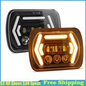 5x7 / 7x6 Inch Cree Led Waterproof Headlights Lighting Hi-low Beam For Jeep Wrangler Driving Running Headlight Bulbs (led)