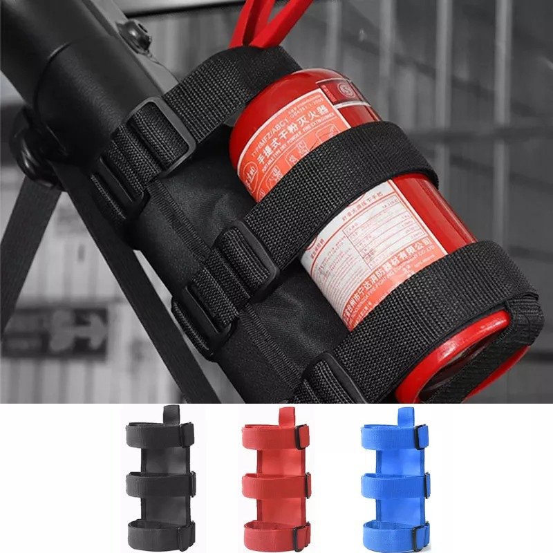 Adjustable Extinguisher Mount Strap Oxford Cloth Roll Bar Fire Extinguisher Holder Belt for Jeep Wrangler TJ