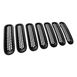 7PCS Front Grill Mesh Inserts Clip in Grille for Jeep Wrangler JK JKU Rubicon Sahara