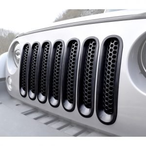 7PCS Front Grill Mesh Inserts Clip in Grille for Jeep Wrangler JK JKU Rubicon Sahara