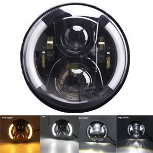 7inch LED Headlights with Ring Turn Signal Light Headlamp For Jeep Wrangler Headlight Bulbs (LED)