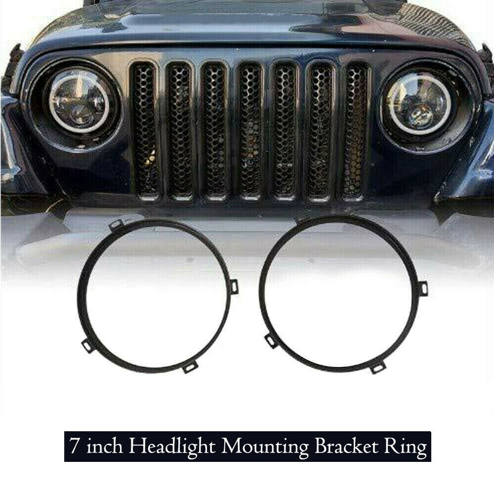 7inch Round Headlight Mounting Bracket Black Ring for Jeep Wrangler JK 2007 2018 | Headlight Bracket