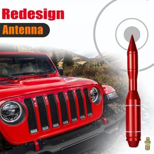 Bullet Antenna Mast AM/FM Trim For Jeep Wrangler JK JL 2007 2021 Accessories