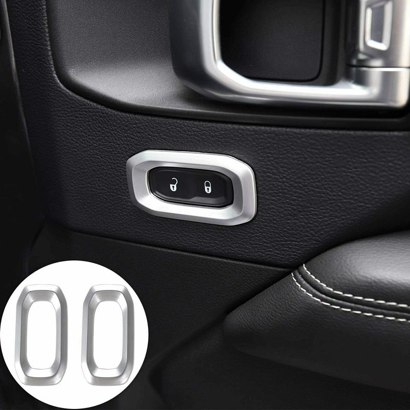 Car Door Lock Switch Lid Button Decorative Trim Cover for Jeep Wrangler JL 2018-2020