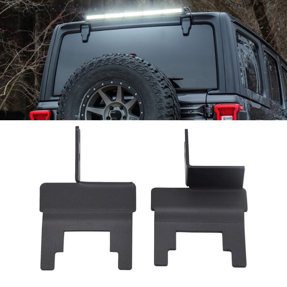 Black Mount LED Light Bar Rear Hardtop For Jeep Wrangler JK 2007 2018 Kit Steel Auto Accessories