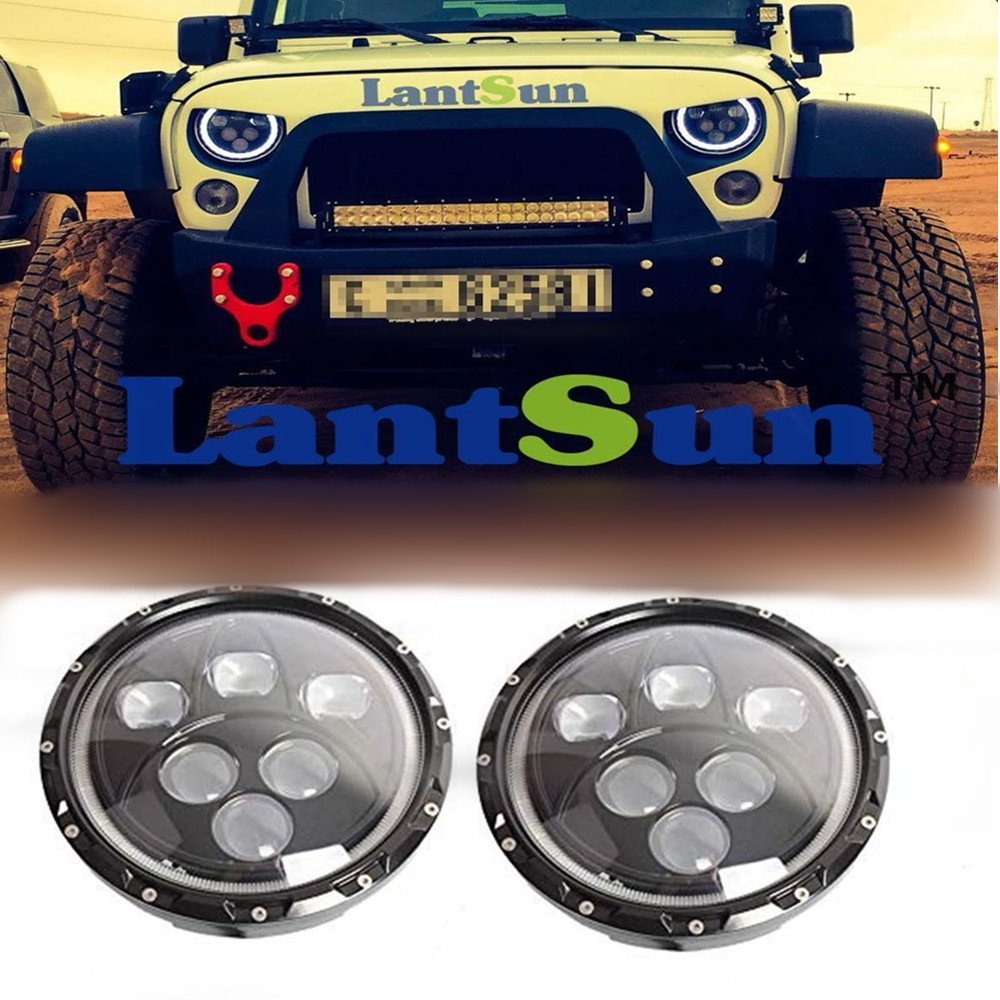 7 Inch LED Headlights 60W Round Led With DRL High Low Beam For Jeep Wrangler Jk TJ