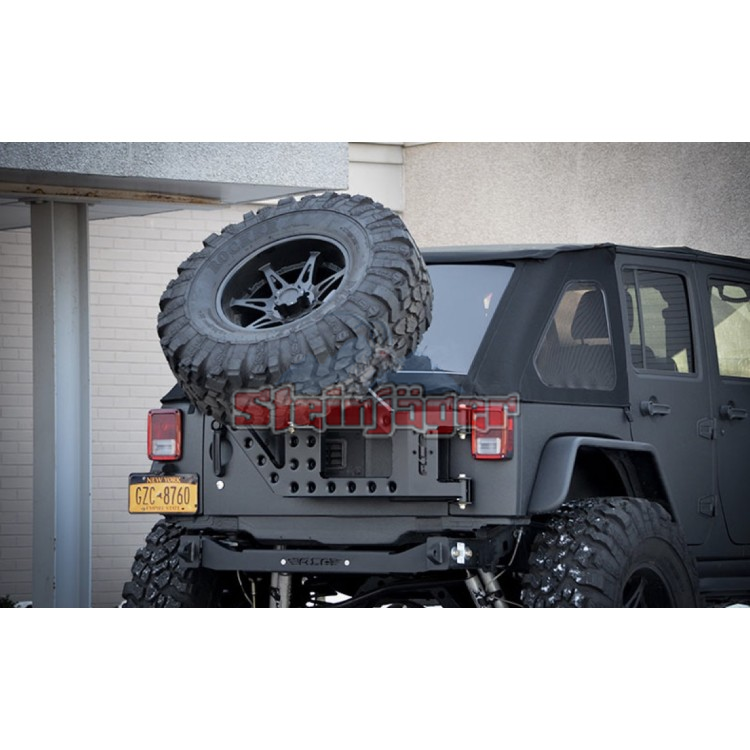ACE Stand alone Slant Back Tire Carrier Kit for the Jeep Wrangler JK and JKU, Texturized Black