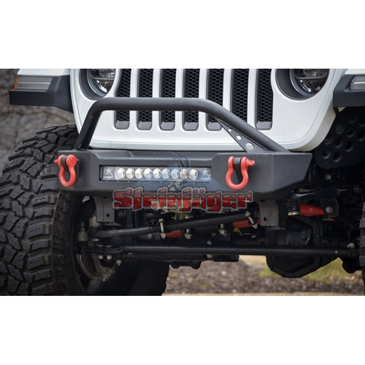 ACE, Pro Series Front Bumper and Winch Kit, fits JL or JT, Bull Bar with Light Bar, Texturized Black