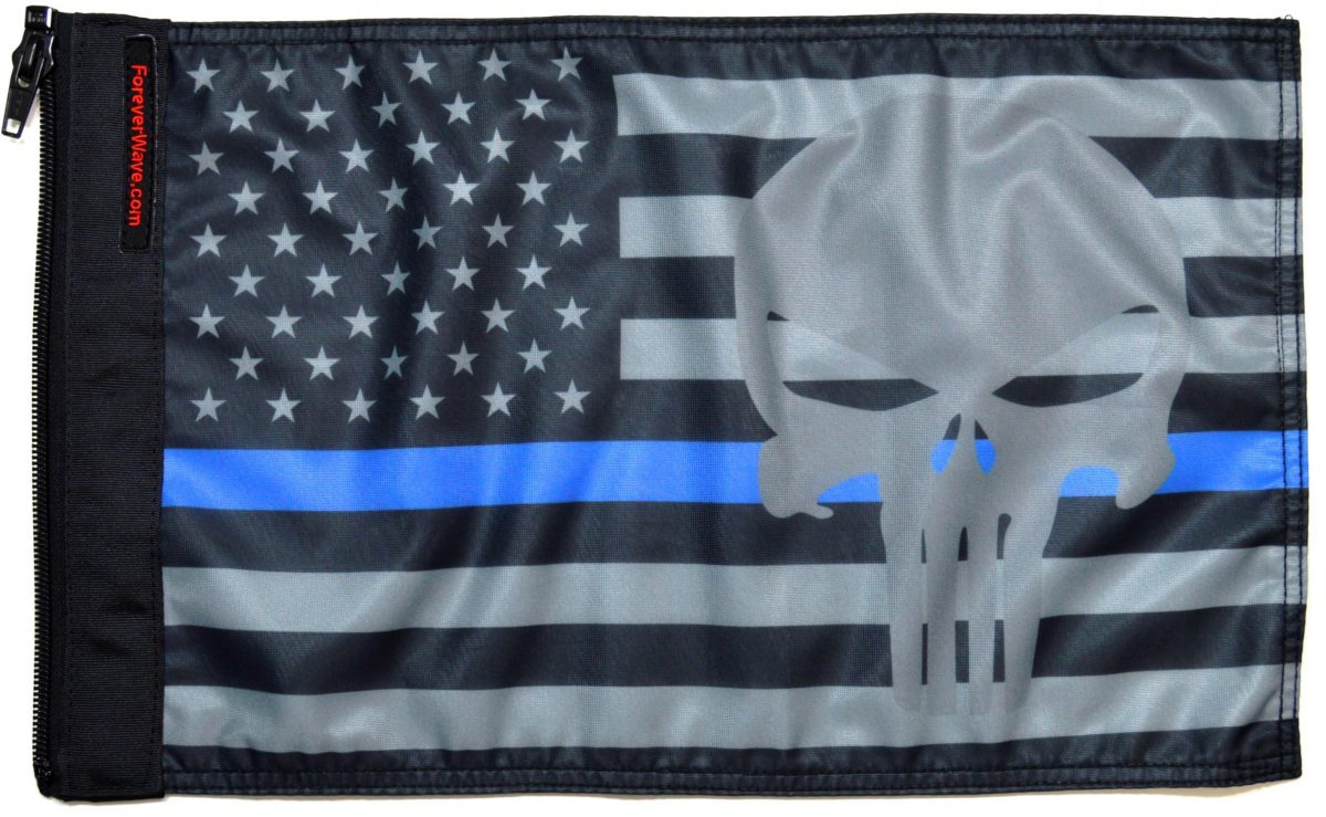 USA Subdued Thin Blue Line Punisher Flag