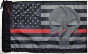 USA Subdued Thin Red Line Punisher Flag