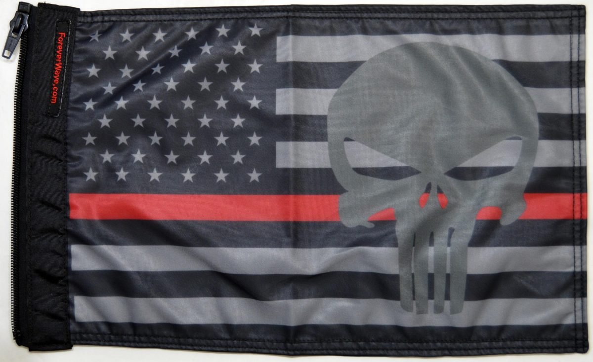 USA Subdued Thin Red Line Punisher Flag