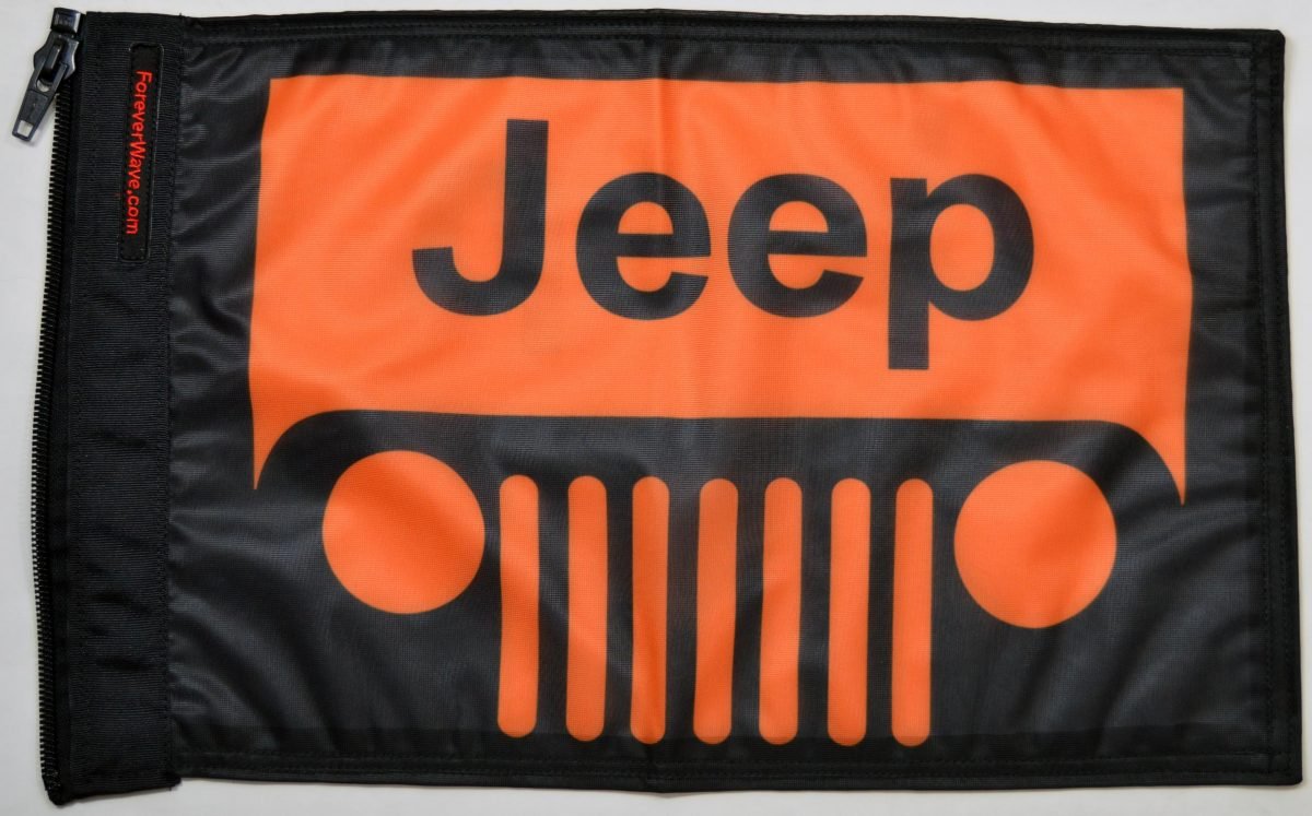 Jeep Grill Flag Orange Forever Wave