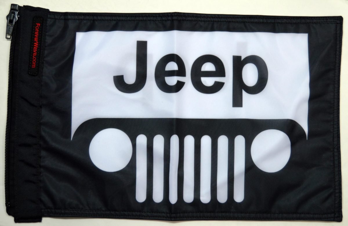 Jeep Grill Flag White Forever Wave