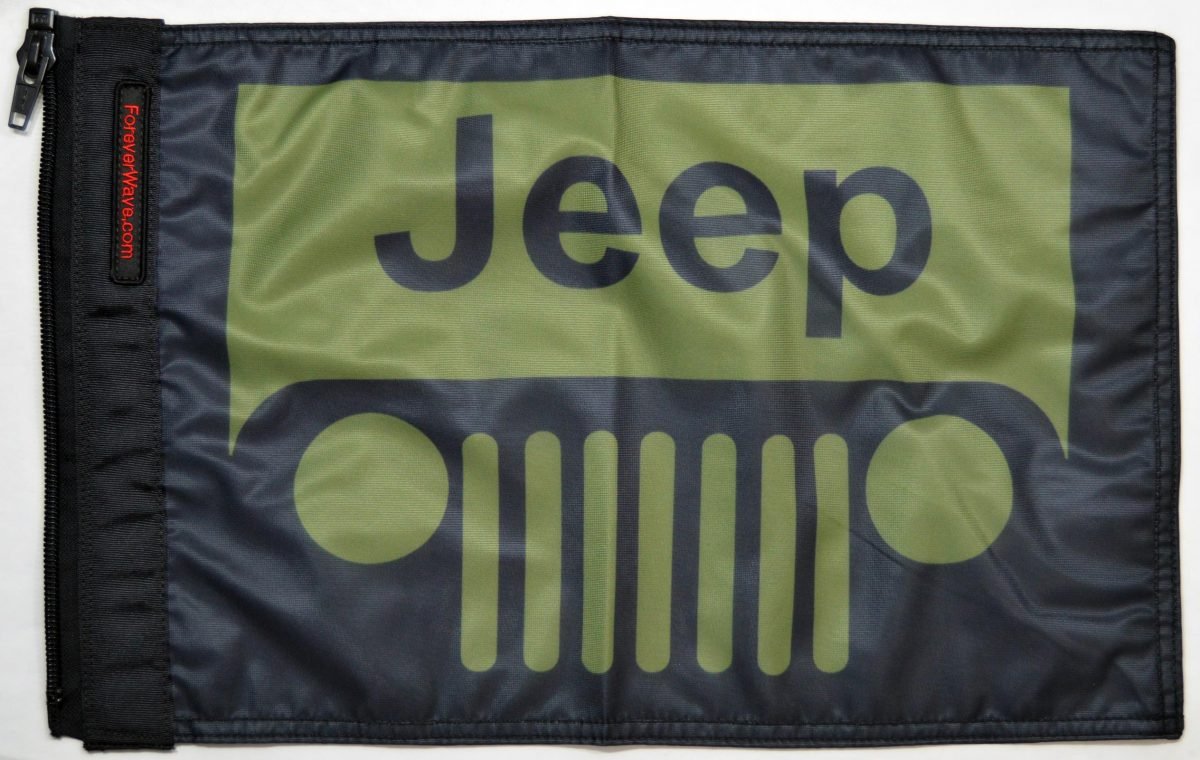 Jeep Grill OD Green Flag Forever Wave