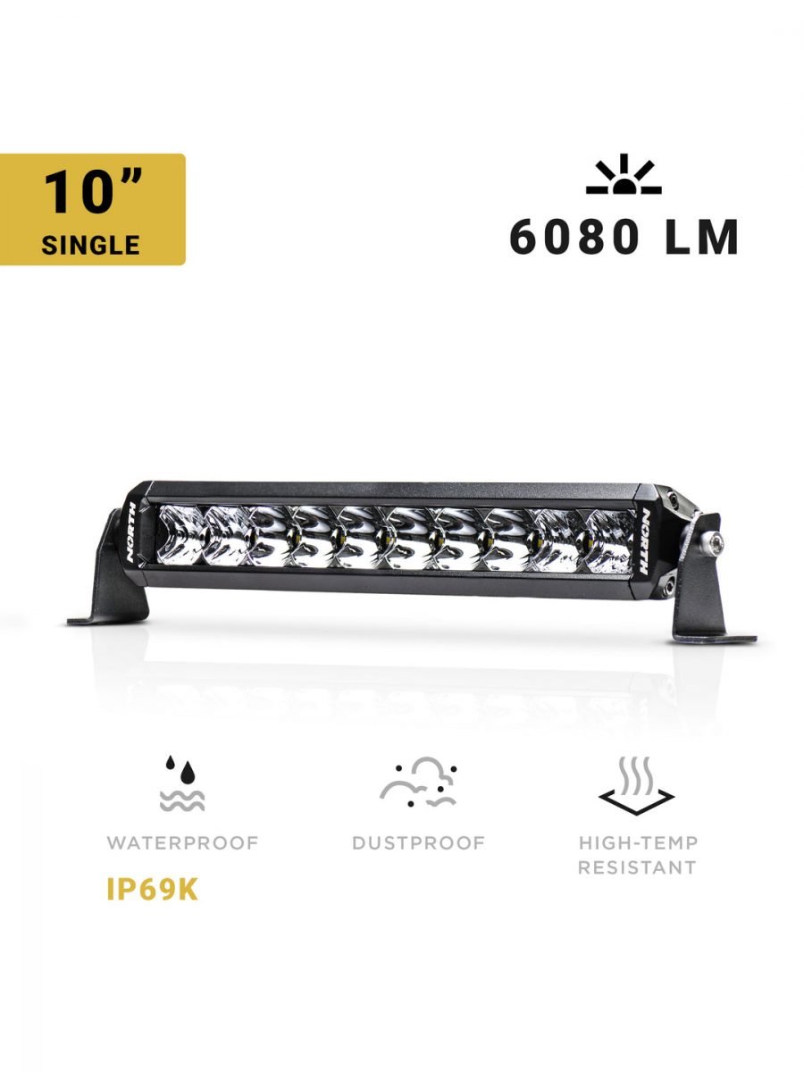 10 Inch LED Light Bar Single Row Spot/Flood Combo North Lights