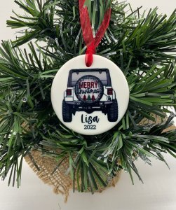Personalized White 4x4 Ornament - Personalized Ornament - Off-road gift - Christmas Ornament