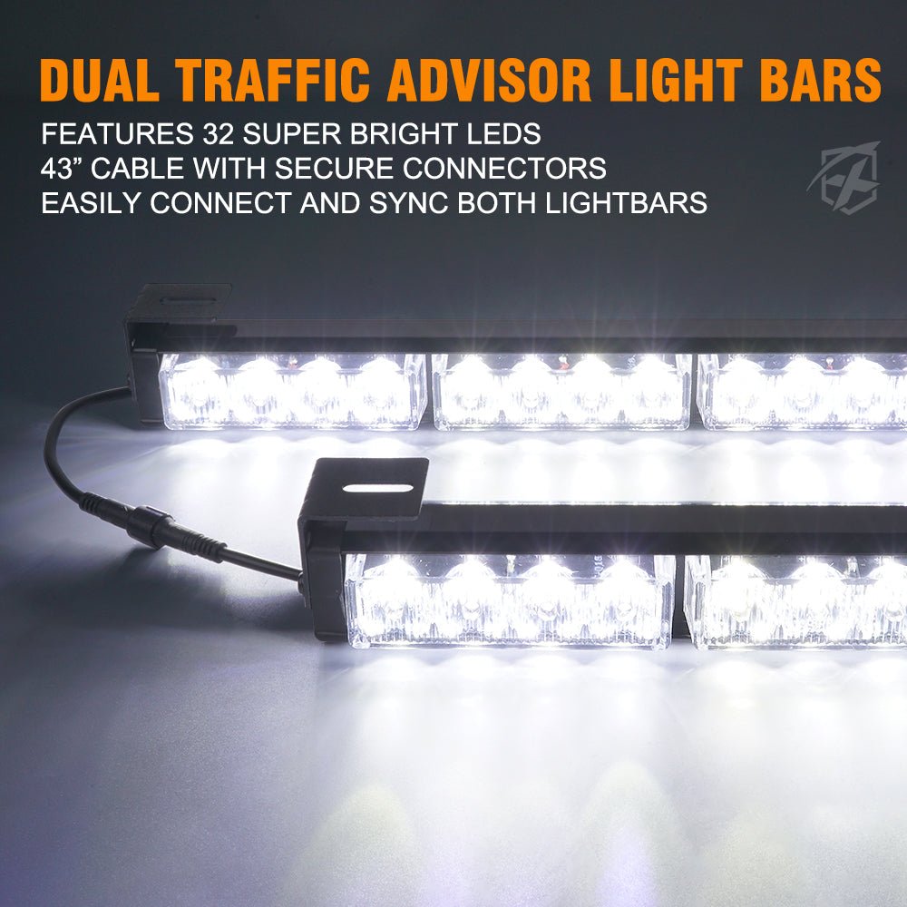 Xprite Contract G1 Series Dual LED Traffic Advisor Strobe Lights | White/Amber