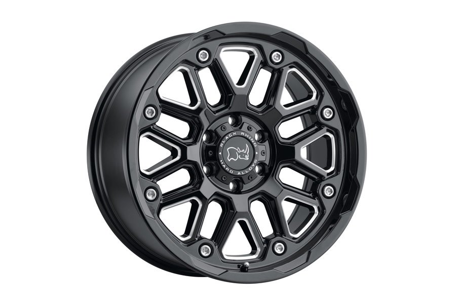 Black Rhino Hollister Wheel, 17x9.5 5x5 - Gloss Black w/ Milled Spokes - JT/JL/JK