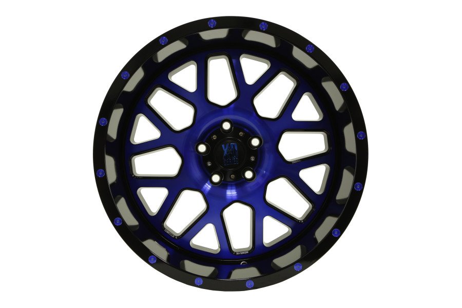 XD Series GRENADE Wheel Satin Black w/Blue 20x10 5x5 - JT/JK/JL