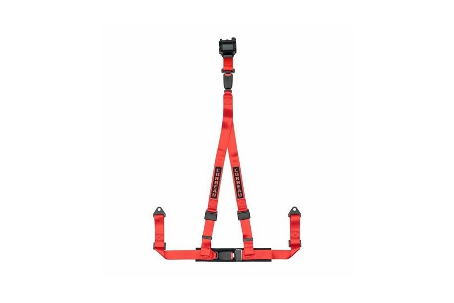 Corbeau 3-Point Retractable Harness Belt Red