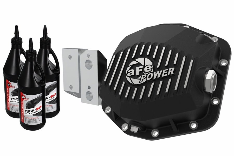 AFE Power Pro Series Rear M220 Differential Cover - Black/Machined Fins & Gear Oil - JT 3.6L