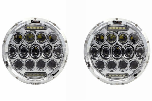 Quake LED Tempest Series 7in RGB Headlights, Chrome - Quad Lock/Interlock Compatible - JK/TJ