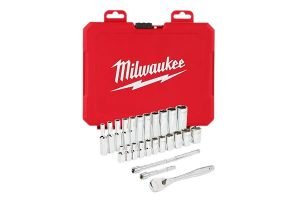 Milwaukee Tool 1/4in Drive 26pc Ratchet & Socket Set - SAE